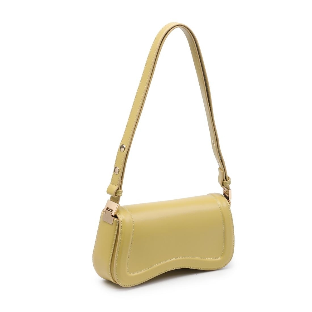 Minimalist Chic Curves Women’s Mustard Leather Sculpted Max Shoulder Bag - Picture 9 of 12